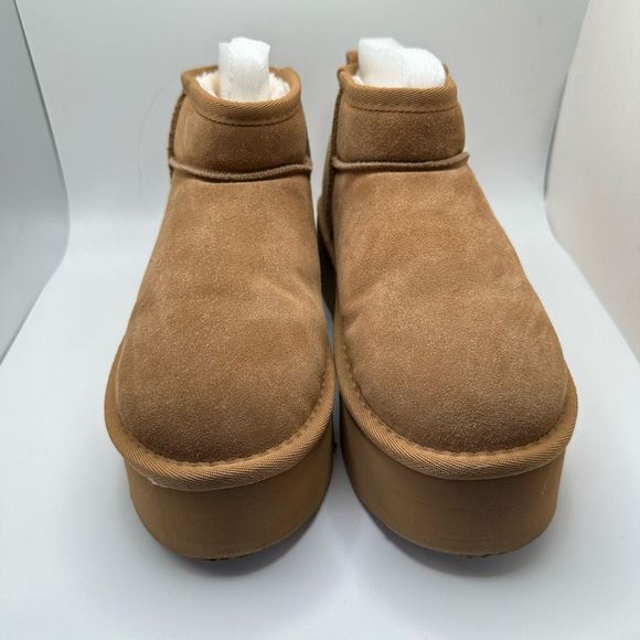 CUSHIONAIRE Women's Genuine Suede pull platform boot +Memory Foam 9 CHESTNUT - Picture 2 of 7